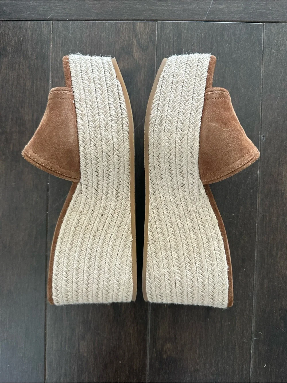 Veronica Beard Brown Suede Espadrille Wedge Slide